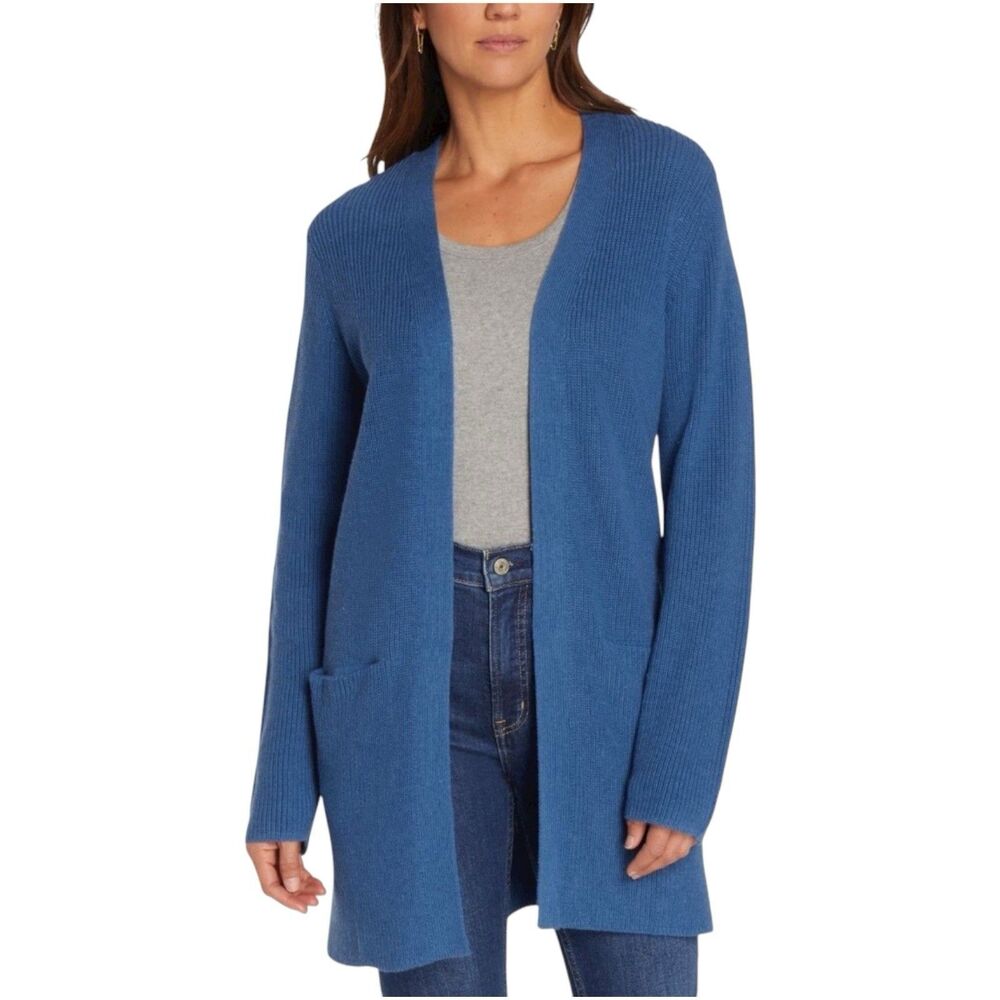 Gap Women's Long Sleeve Cardigan Cobalt Blue Sz M Open Ribbed